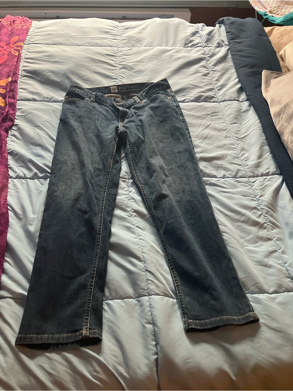 Mossimo Supply Co. Women's Boyfriend Jeans in Dark Blue Wash